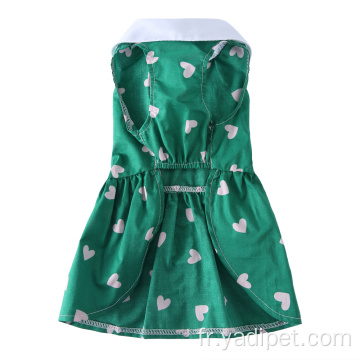 Chat d&#39;été vert chien robe chiot vêtements